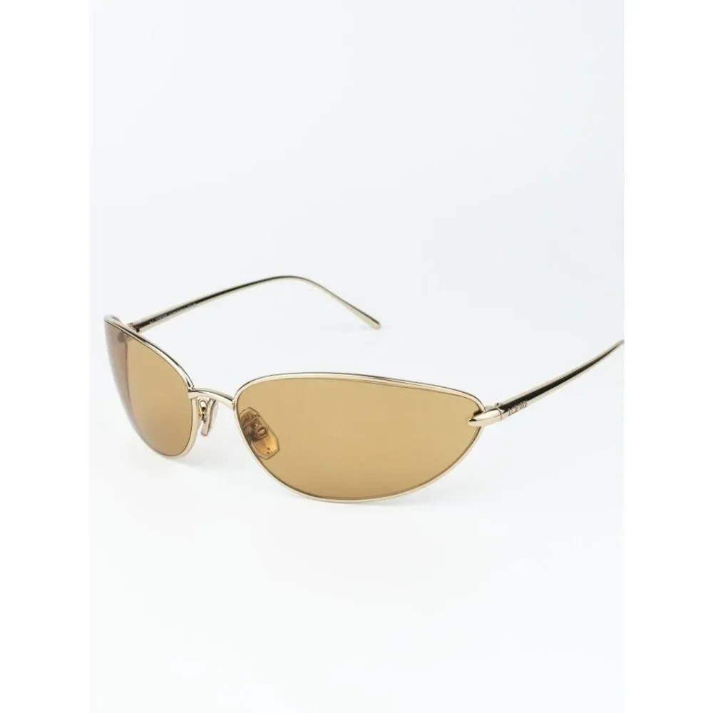 Loewe Men Sunglasses Gold Brown Wraparound LW40164U 32E NEW AUTHENTIC